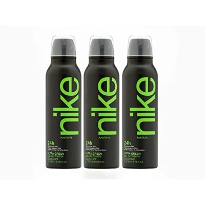 Imagen de NIKE Ultra Green Desodorante Hombre Spray 3 x 200 ml, Antimanchas para Todo Tipo de Piel, Natural y Larga Duración, Fragancia Amaderada Oriental