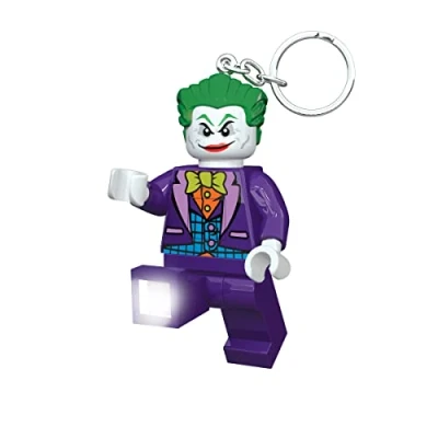 Imagen de Lego DC Superhéroes Llavero con Linterna LED de El Joker para los Fans Juguete fantasía niños Figura 76 mm (KE30AH) Incluye 2 Pilas CR2025.