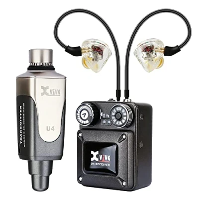 Imagen de XVIVE U4T9 Wireless Monitor Bundle, Sistema inalámbrico profesional para monitorización de Auriculares in ear, compuesto por 1 emisor, receptor y ear