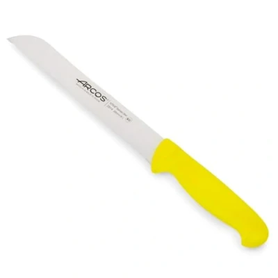 Imagen de Arcos Serie 2900 Cuchillo Panero Hoja Serrada de Acero Inoxidable NITRUM 200 mm Mango inyectado en Polipropileno Color amarillo