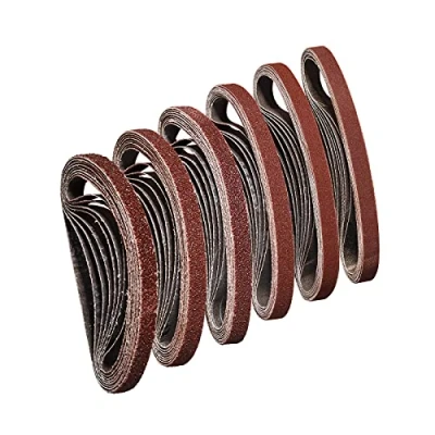 Imagen de Sruhrak Bandas de Lija 10 x 330 mm 8 Cada Uno Granos 40/60/80/120/180/240 Lijado Correas Para Lijar y Pulir Con Lijadora Banda Portátil (48 UNIDADES)