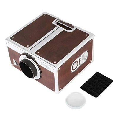 Imagen de Proyector para smartphone iPhone/Android videos portátil Cinema Home Use 2.0 entretenimiento familiar Box Brown