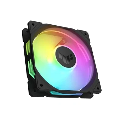 Imagen de ASUS TUF Gaming TR120 ARGB Reverse Single Pack Black Edition Ventiladores de 120 mm (Marco 28 mm, presión estática a 2,75 H2O, Flujo Aire 76,3 CFM, Matriz LED Doble Capa, Aura Sync)