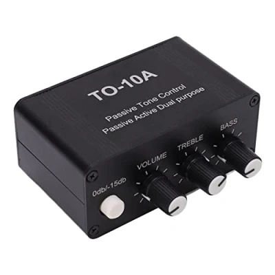 Imagen de Pequeño Amplificador de Auriculares, Control Volumen Graves Agudos Mini Circuito Preamplificador Audio Estéreo Compensación Preatenuación con Salida Entrada