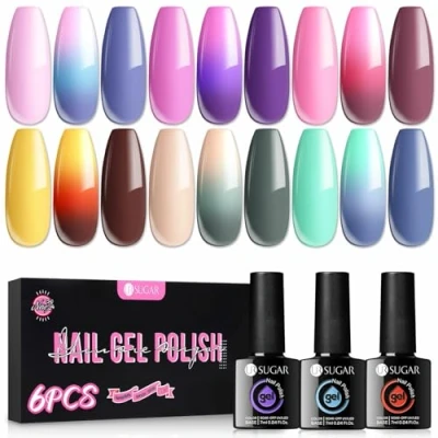 Imagen de UR SUGAR 7,5ML Pintauñas Semipermanentes Cambio De Color Camaleóne Smalte Semipermanente Temperatura Kit Uñas 6PCS