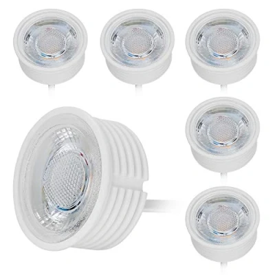 Imagen de HCFEI 6x LED Bombilla 5W para Foco Empotrable, ultra plano ø50x22mm, 230V, Blanco cálido 3000K, 425lm, 38, Regulable, Reemplaza la GU10 MR16, Modulo