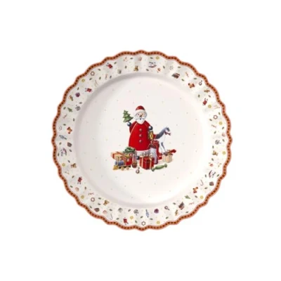 Imagen de Villeroy &amp; Boch Toy&#039;s Delight Fuente para Servir 45 cm Rojo y Blanco, Apto Microondas, Bandeja Navideña Redonda, Plato Navidad Porcelana, Vajilla Navidad, Premium Porcelain