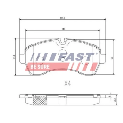 Imagen de FAST FT29022 Juego de pastillas freno Eje delantero preparado para indicador desgaste MERCEDES BENZ: Sprinter 3.5 T Furgón