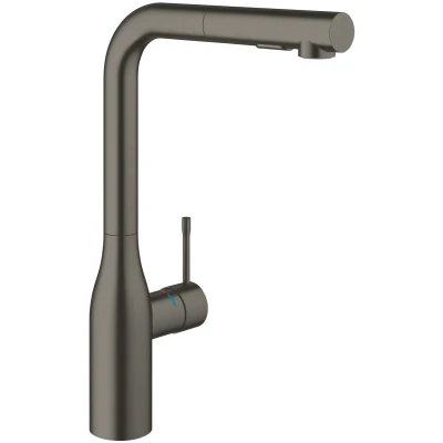 Imagen de Grohe Essence New grifo monomando fregadero L caño ducha dual Brushed Hard Graphite