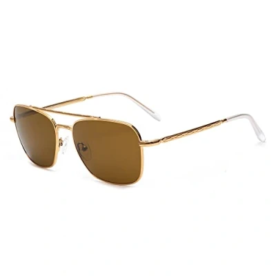 Imagen de JIM HALO Gafas de Sol Cuadradas para Hombre y Mujere, Lente Vidrio Oro/Marrón