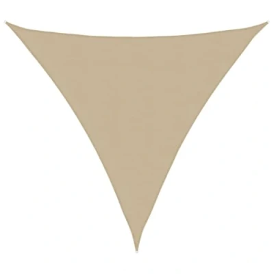 Imagen de vidaXL Toldo Parasol Lona Protector Solar Sombra de Patio Jardín Terraza Balcón Parque Exterior Vela Triangular Tela Oxford Beige 3x3x3 m