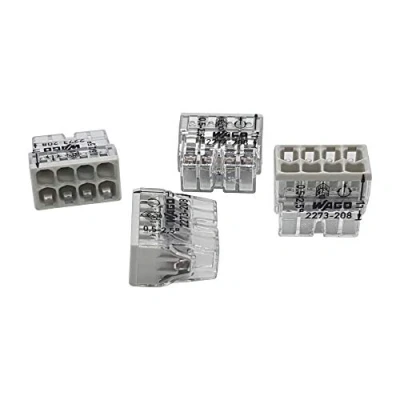 Imagen de 10 unidades Wago 2273 208 COMPACT borne para caja de conexiones Ø 0,5 2,5 mm², 8 polos, transparente/gris claro