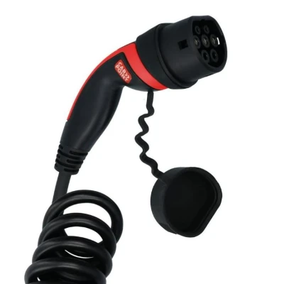 Imagen de Carpoint Cable de Carga en Espiral vehículos eléctricos Tipo 2&gt;2 16 AMP trifásico 6 Metros
