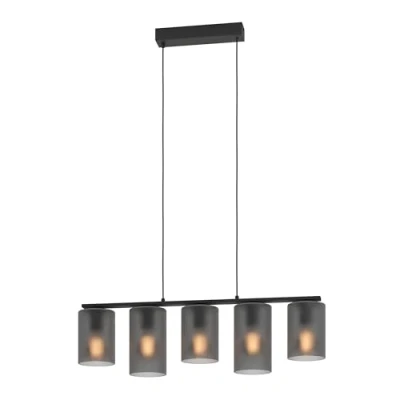 Imagen de EGLO Lámpara colgante Colomera, negro/gris, 5 luces.