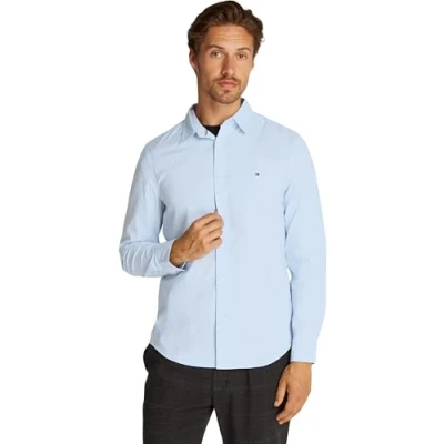 Imagen de Tommy Hilfiger Camisa Hombre Flex Poplin Kent Collar business, Azul (Sweet Blue), S