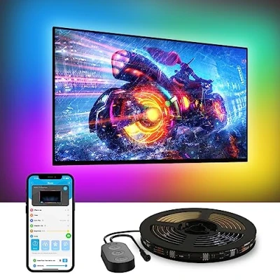 Imagen de Govee Tira LED TV 3,8M RGBIC para Televisor de 55 65 Pulgadas, Luces Inteligentes Control Bluetooth y Wi Fi Funciona con Alexa Google Assistant, Sync Música, Decoracion Navidad