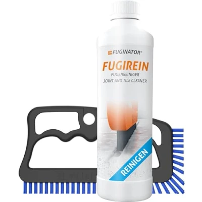 Imagen de FUGINATOR® Cepillo para Juntas Gris/Azul Incl. Limpiador de 250 ml Set Limpieza la en el baño, Cocina y hogar