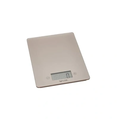 Imagen de Taylor Pro Balanza Digital de Cocina Precisión Diseño Ultrafino, Compacta, Nivel Profesional, Función Peso con Tara Alta Precisión, Vidrio Cobre, 5 kg Capacidad