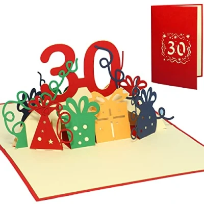 Imagen de tarjetas de felicitación LIN POP UP para 30º cumpleaños, tarjetas, felicitación, 30 años.
