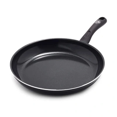 Imagen de GreenLife Sartén antiadherente de cerámica saludable Soft Grip, sin PFAS, apta para lavavajillas y horno, negra, compatible con estufas eléctricas