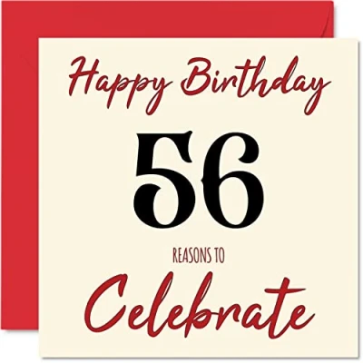 Imagen de Divertidas tarjetas de cumpleaños 56 para hombres y mujeres, Reasons To Tarjeta feliz papá, mamá, abuelo, niñera, abuela, tío, tía, primo, amigo, felicitación, 145 mm