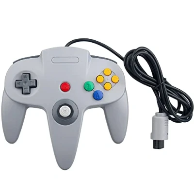 Imagen de OSTENT Cableado Controlador Gamepad Joystick Joypad Compatible para Nintendo 64 N64 Consola Videojuegos Color Gris
