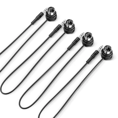 Imagen de CME Paquete de 4 cables MIDI TRS Versión recta a (3,5 mm 1/8 pulgadas) DIN 5 pines en ángulo recto, 1FT/30CM Perfecto para espacios compactos y conexiones