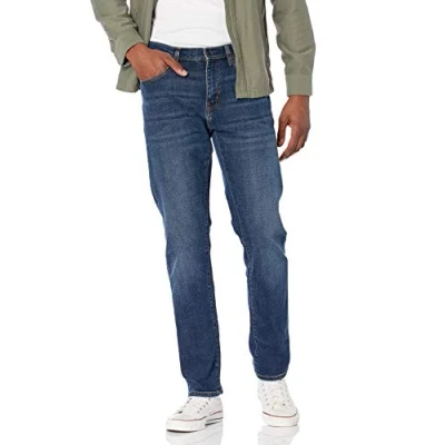 Imagen de Amazon Essentials Pantalón Vaquero Elástico de Ajuste Deportivo Hombre, Azul Oscuro Vintage, 34W / 32L