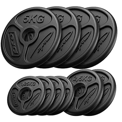 Imagen de Marbo Sport Juego de Pesas olímpicas Hierro Fundido 4 x 5 kg + 2 2,5 1,25 MW 4x5KG_2x2,5_4x1,25KG OLI