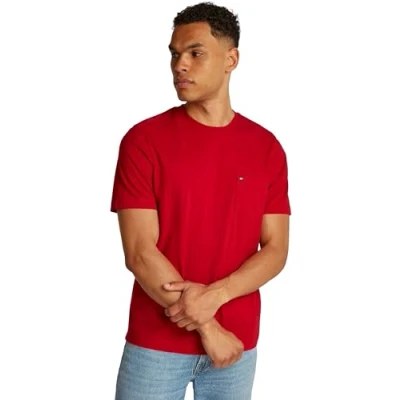 Imagen de Tommy Hilfiger Essential Solid Pocket TEE Camiseta básica, Hombre, Talla: Small, Medium red