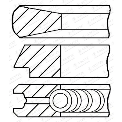 Imagen de Goetze ENGINE 08 424008 00 Juego de Segmentos Pistón 75,6 0,6 Diamond Coated LKZ Ring PEUGEOT: 206 Hatchback, 308 I Hatchback
