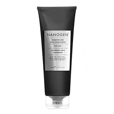 Imagen de Nanogen Champú espesante y medio acondicionador para hombre de 240 ml. Limpieza profunda sensible con ácido salicílico e ingredientes el crecimiento del cabello estimular