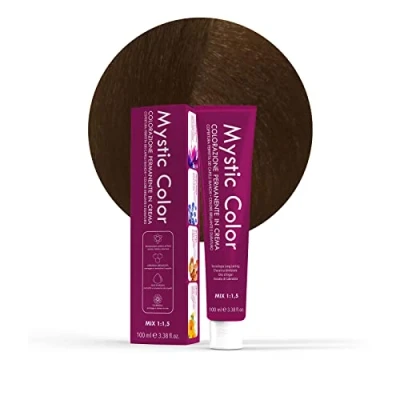 Imagen de Mystic Color, Tinte para el Cabello, Fórmula Enriquecida con Aceite de Argán y Caléndula, Coloración Permanente en Crema Larga Duración, Rubio Dorado Oscuro 6.3, 100 ml