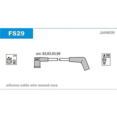 Imagen de JANMOR FS29 Juego de Cables Encendido FORD: KA Hatchback, Escort 6, FIESTA 4
