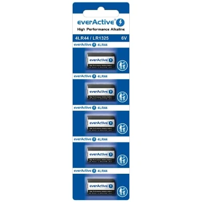 Imagen de everActive Pilas alcalinas 4LR44 LR1325 544A 6 V de Larga duración, Paquete 5 Unidades, 1 blíster