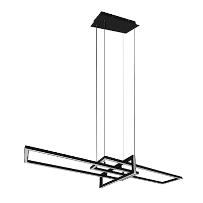 Imagen de Trio, Colgante, Salinas incl. 1 x LED,SMD,34,0 Watt,3000K,4200 Lm. Cuerpo: Metal, estera negra A:110,0cm, L:40,0cm, A:150,0cm regulable mediante interruptor,IP20,Regulable en altura,No