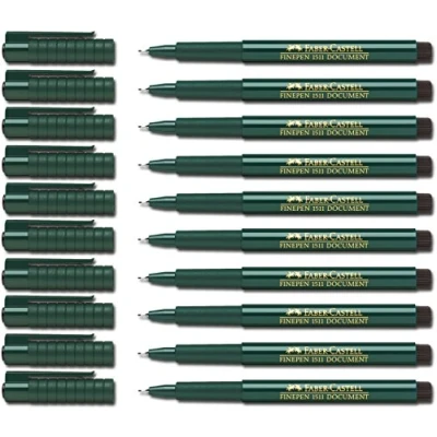 Imagen de Faber Castell Bolígrafo de fibra FINEPEN 1511, 0,4 mm, negro, 10 Stifte
