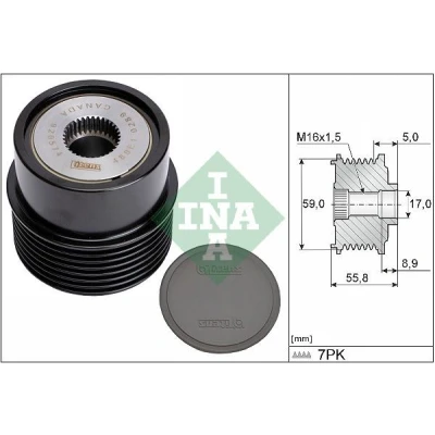 Imagen de INA 535 0354 10 Rueda Libre Alternador se requiere herramiente especial para montaje FORD: Transit Mk5 Furgón