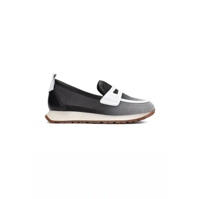 Imagen de Hispanitas Mocasin Sport Kansas Negro Blanco para Mujer