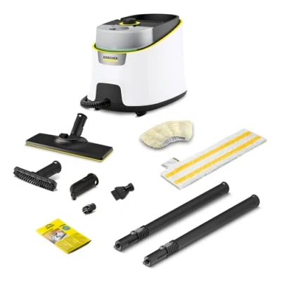 Imagen de Kärcher Limpiadora de vapor SC 4 Deluxe, presión vapor: bar, calentamiento: 3min., superficie: 130m², depósitos: 0,5l + 1,3l, kit suelos EasyFix, boquillas, cobertura microfibra y cepillo