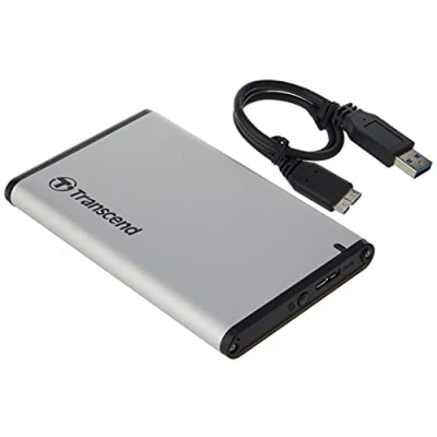 Imagen de Transcend StoreJet 25S3 Tarjeta de Memoria SecureDigital (Indicadores led, USB), Plata