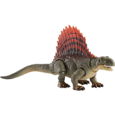 Imagen de Mattel Jurassic World Dominion Hammond Collection Figura de acción dinosaurio, juguete dinosaurio Dimetrodon con articulación y mandíbula grande, 7.6 pulgadas