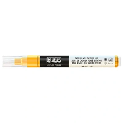 Imagen de Liquitex Rotulador de Pintura acrílica, Punta Fina, Tono Amarillo cadmio Oscuro, 2 mm