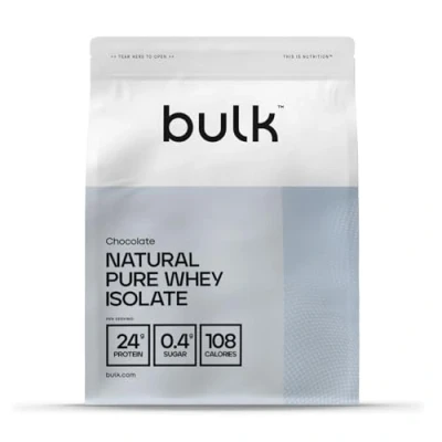 Imagen de Bulk Proteína de Suero Pura Natural Aislada, Batido edulcorado con estevia, Chocolate, 2.5kg, 83 Dosis