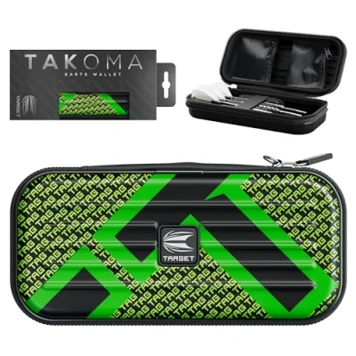 Imagen de Target Darts Takoma Tag Cartera de Dardos, tamaño Regular, Verde El Estuche Dardos Tiene Capacidad para 3 Soporte Protector EVA con Bolsas Interiores Doble Cierre