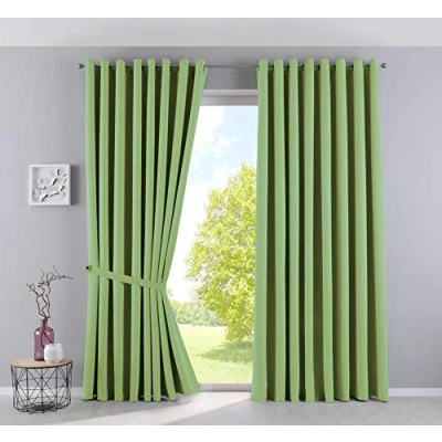 Imagen de Gardinenbox New York 201920600 2 Cortinas Opacas (245 x 295 cm, Unidades), Color Verde