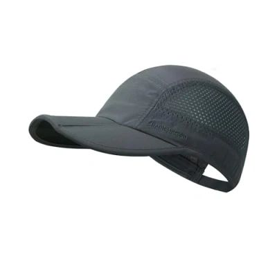 Imagen de Folding Running Man Hat,Visors Sport Cap Summer Mesh Breathable Waterproof Trucker Hat Women Baseball Hiking Quick Drying with 3.54in Brim 19 24in Adjustable Unisex 63g Deep Gray JQ53