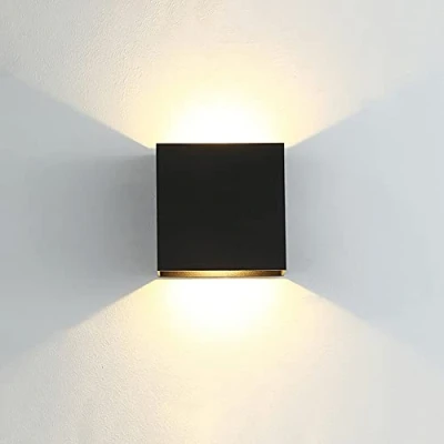 Imagen de CYUaoao 1 Pieza Aplique LED de Pared 7W Interior/Exterior Negro AC86V AC265V Luz Cálido 3000K Lámpara Impermeable Ip65