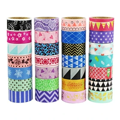 Imagen de UOOOM 20 x Patrones Washi Cintas Tapes Set Decorativas de Colores Cinta Adhesiva Enmascarar para DIY