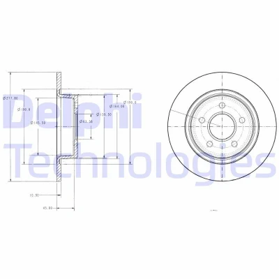 Imagen de DELPHI BG3873 Disco de freno 278 11 5 macizo aceitado sin procesar cojinete rueda, anillo sensor ABS FORD: Tourneo Connect